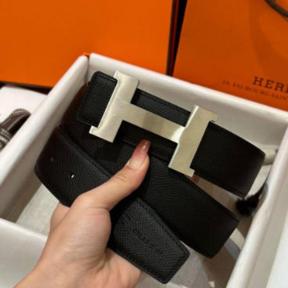 Hermès Black Reversible Belt 95cm - New with Box